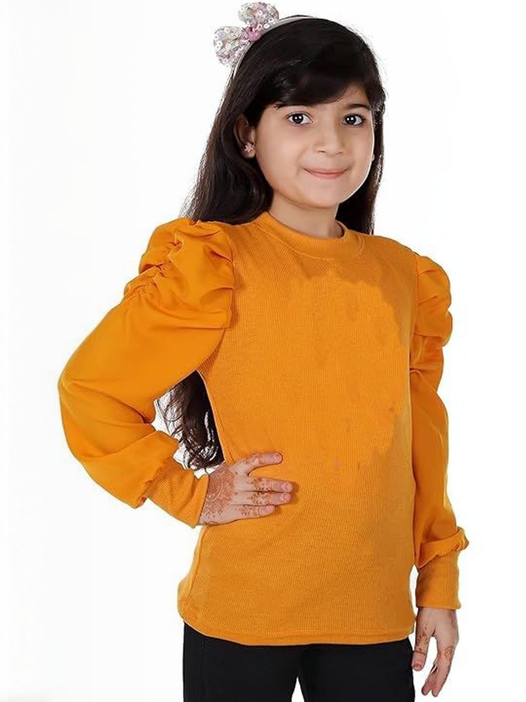 Aura Glam Girls Pack of 2 Puff Sleeve Tops-picture-11