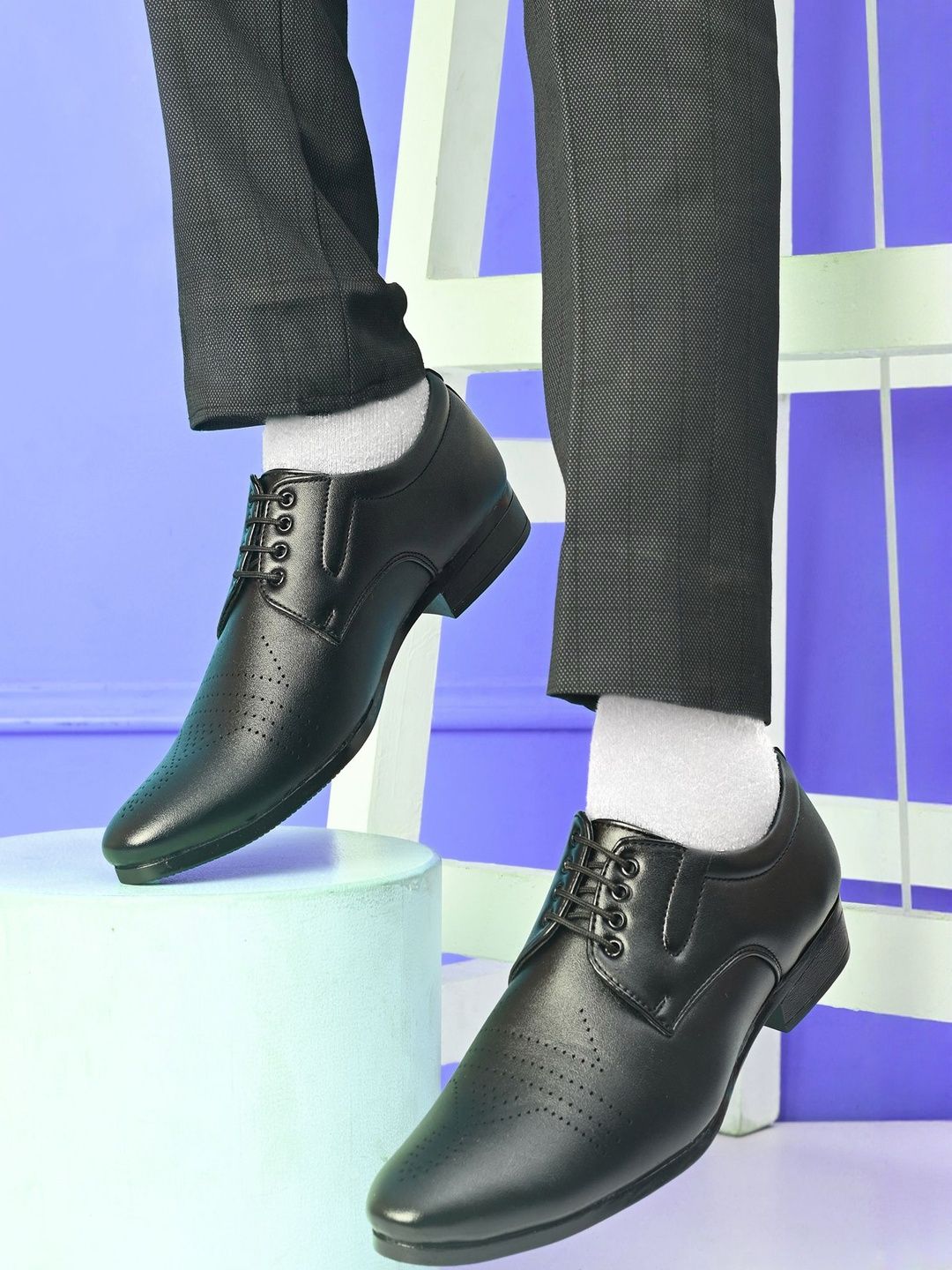 HERE&NOW Men Synthetic Leather Lace-Up Formal Shoes-picture-55