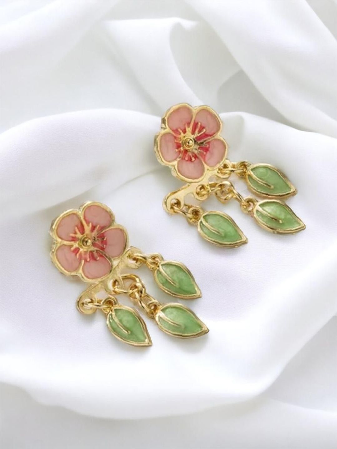 EL REGALO Enamelled Floral Shaped Drop Earrings-image-6