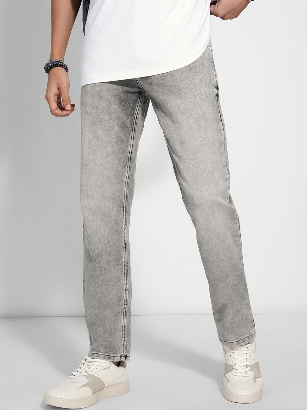 SF JEANS by Pantaloons Men Straight Fit Mid-Rise Low Distress Heavy Fade Jeans-picture-25