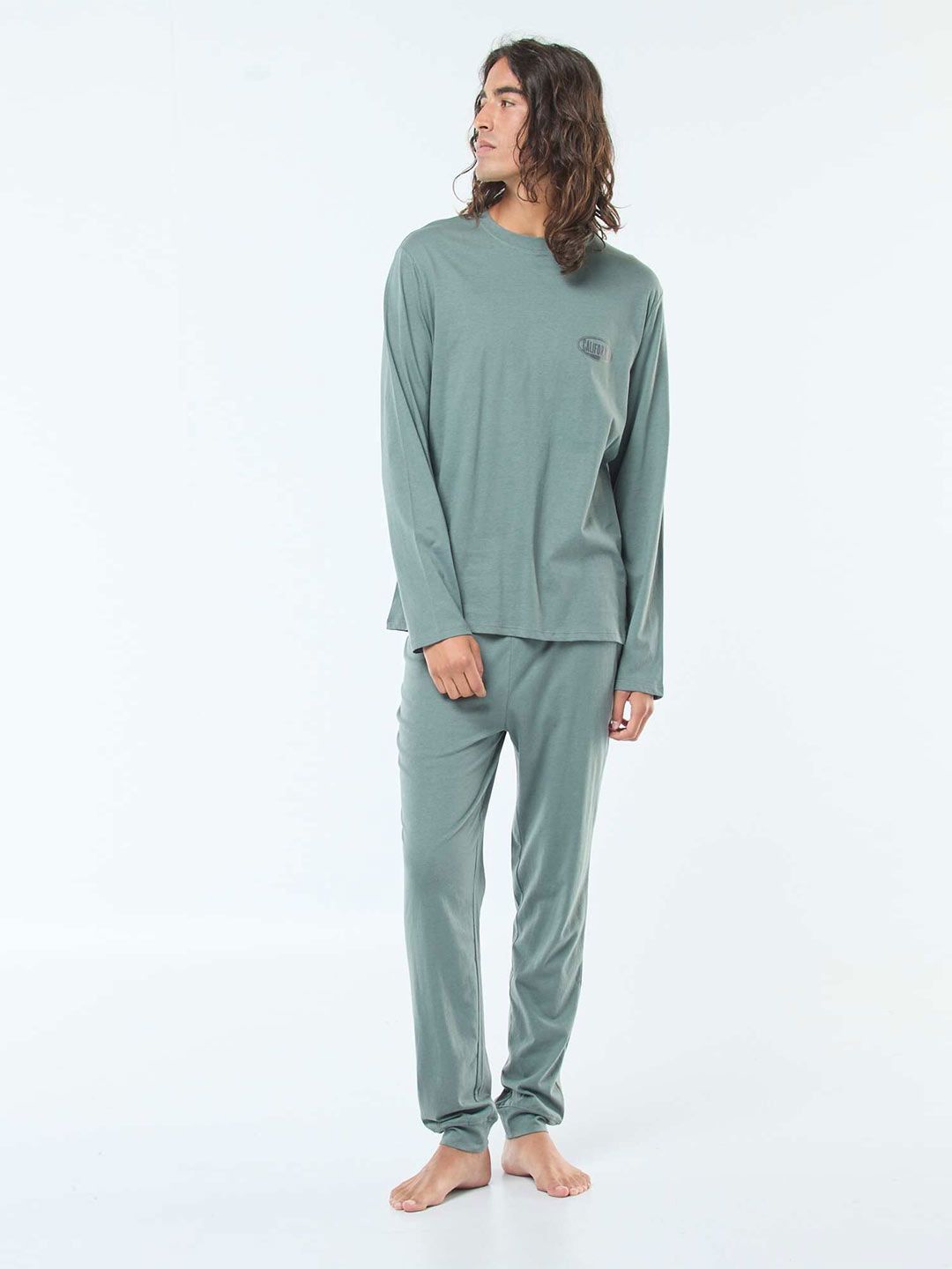 KIABI Men Pure Cotton Round Neck Night Suit-picture-22