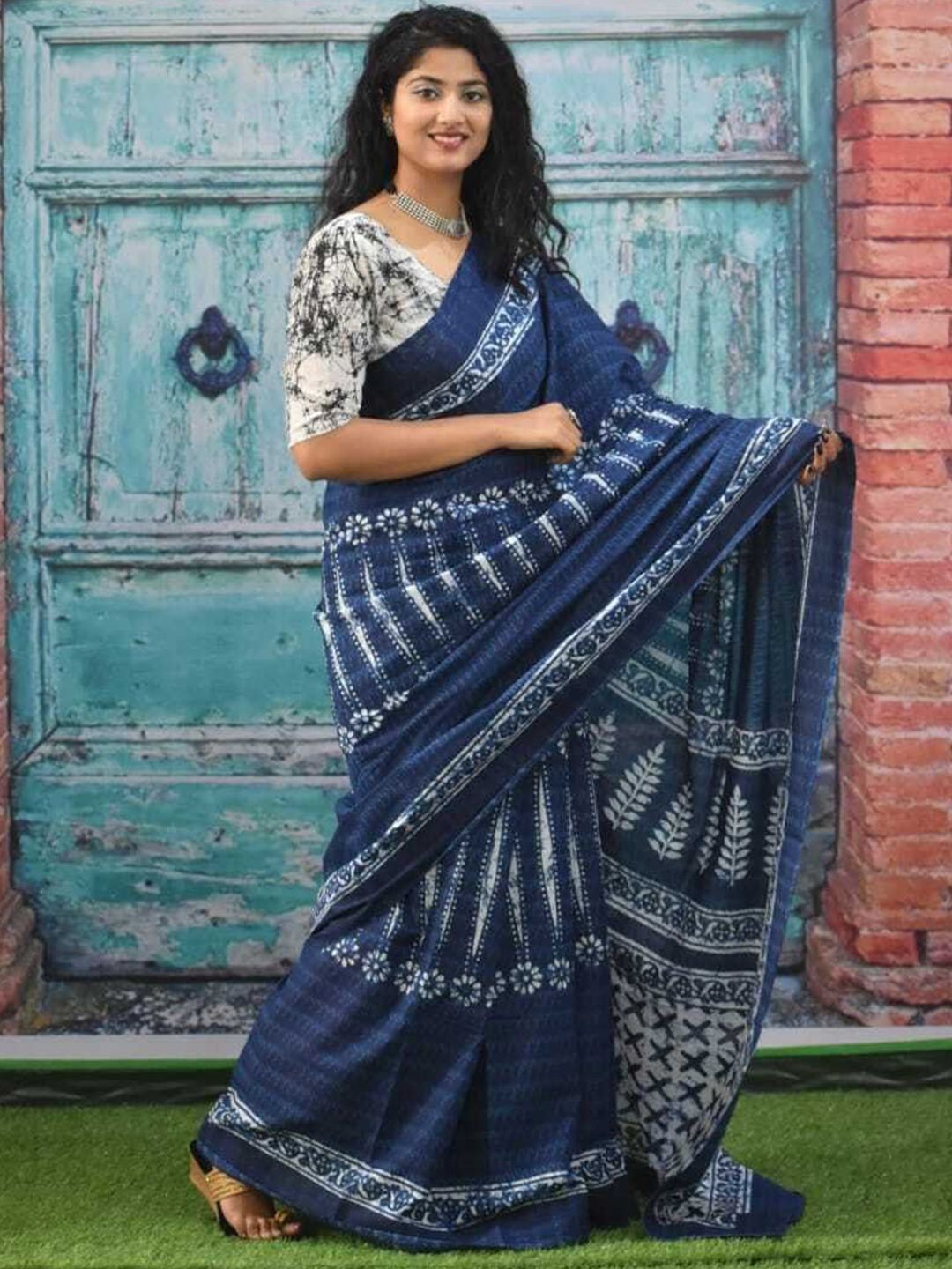 Craft Musium Ethnic Motifs Printed Pure Cotton Saree-picture-29