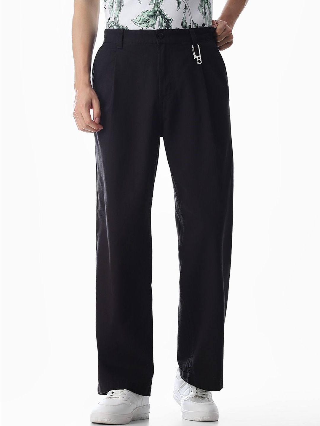 Jack & Jones Men Loose Fit High-Rise Chinos Trousers-picture-17