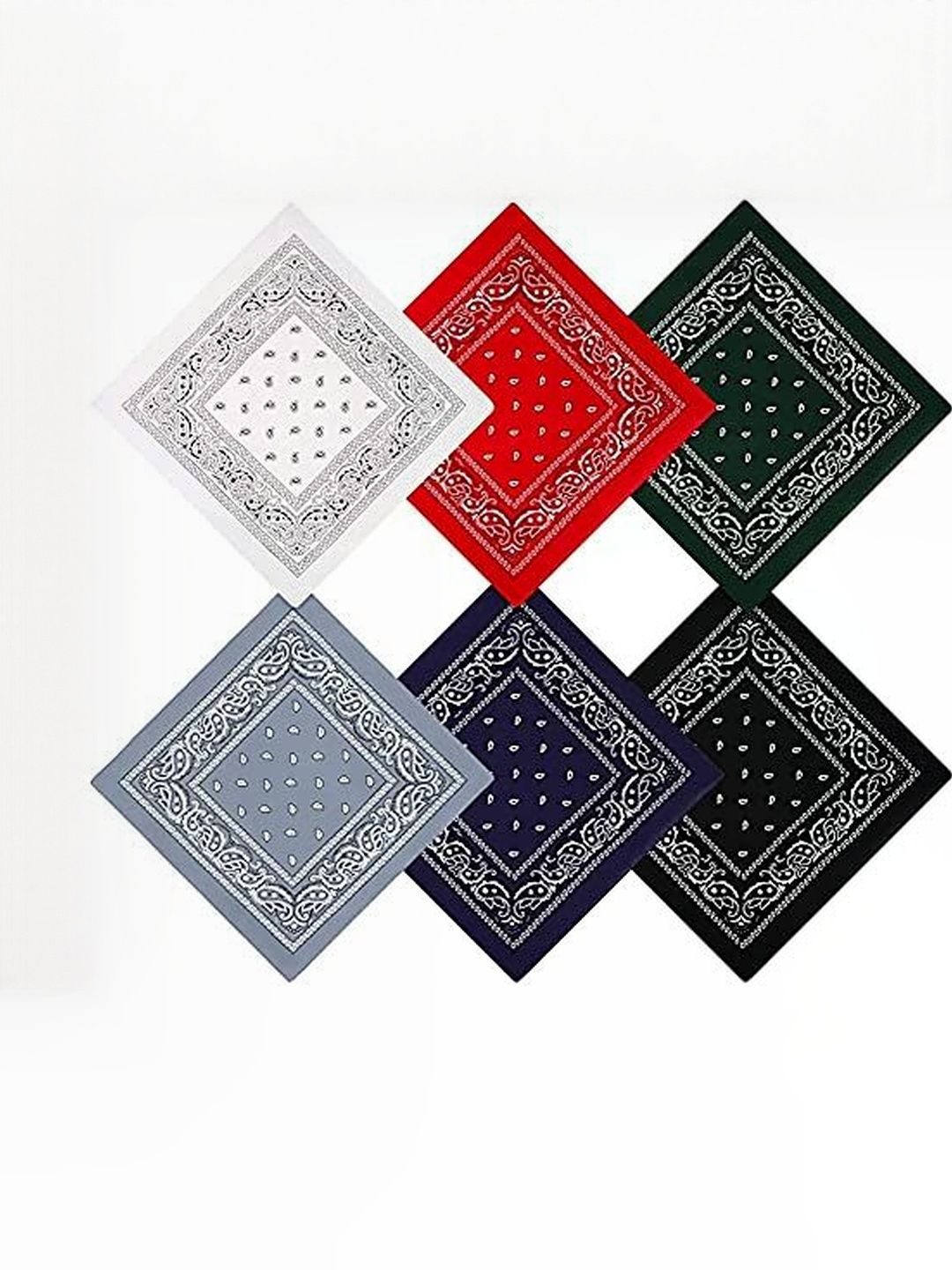 Navkar Crafts Unisex Pack of 6 Paisley Cotton Bandana-picture-30