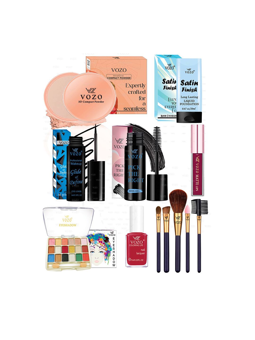 VOZO Everyday Elegance Set Of 12 Makeup Essentials Kit-image-3