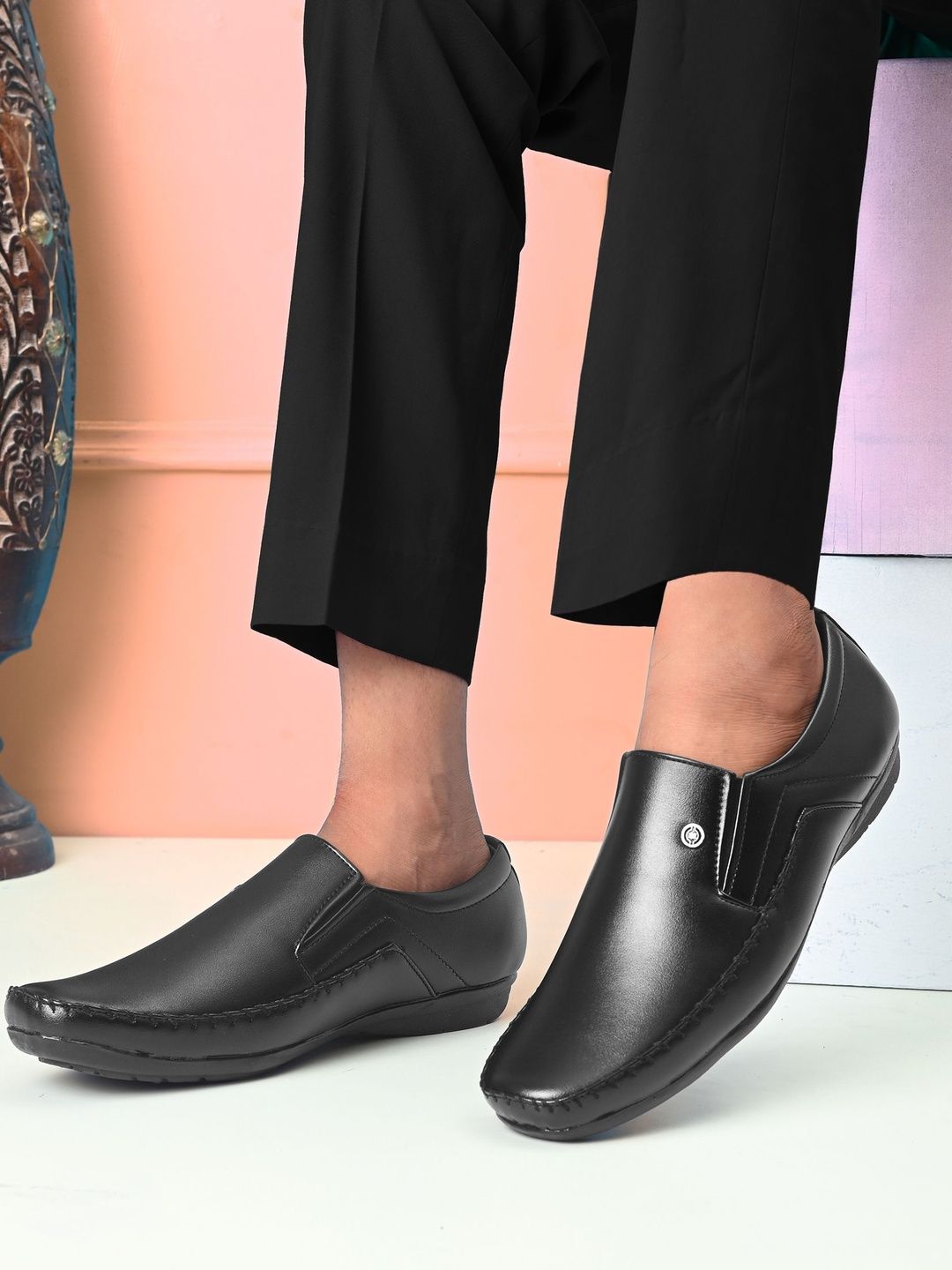 HERE&NOW Men Synthetic Leather Formal Slip-On Shoes-image-44