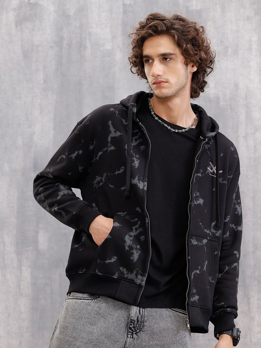 WROGN Men Printed Front-Open Sweatshirt-picture-32