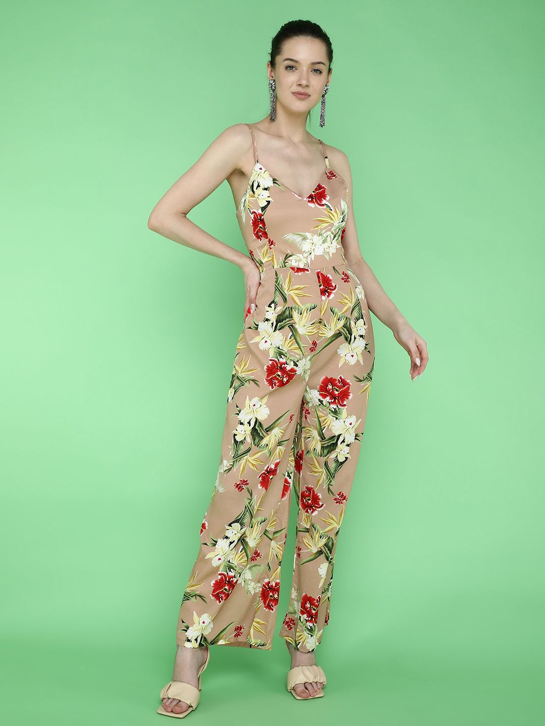 LULU & SKY Printed Shoulder Straps Basic Jumpsuit-picture-44