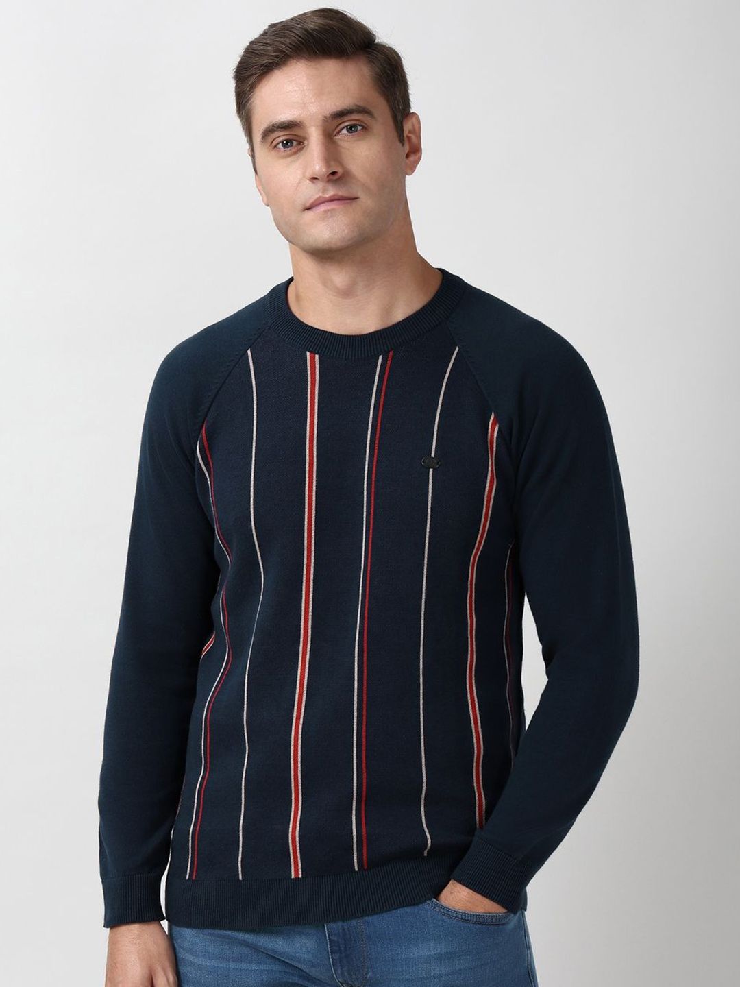 Peter England Casuals Men Striped Pullover-picture-10