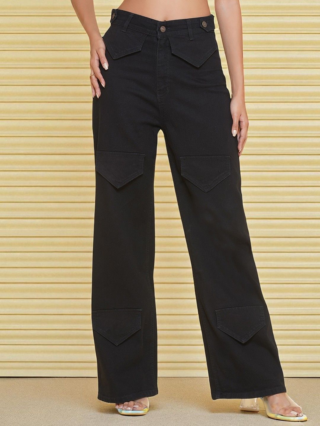 KATLINE Women Smart Straight Fit High-Rise Stretchable Denim Jeans-image-34