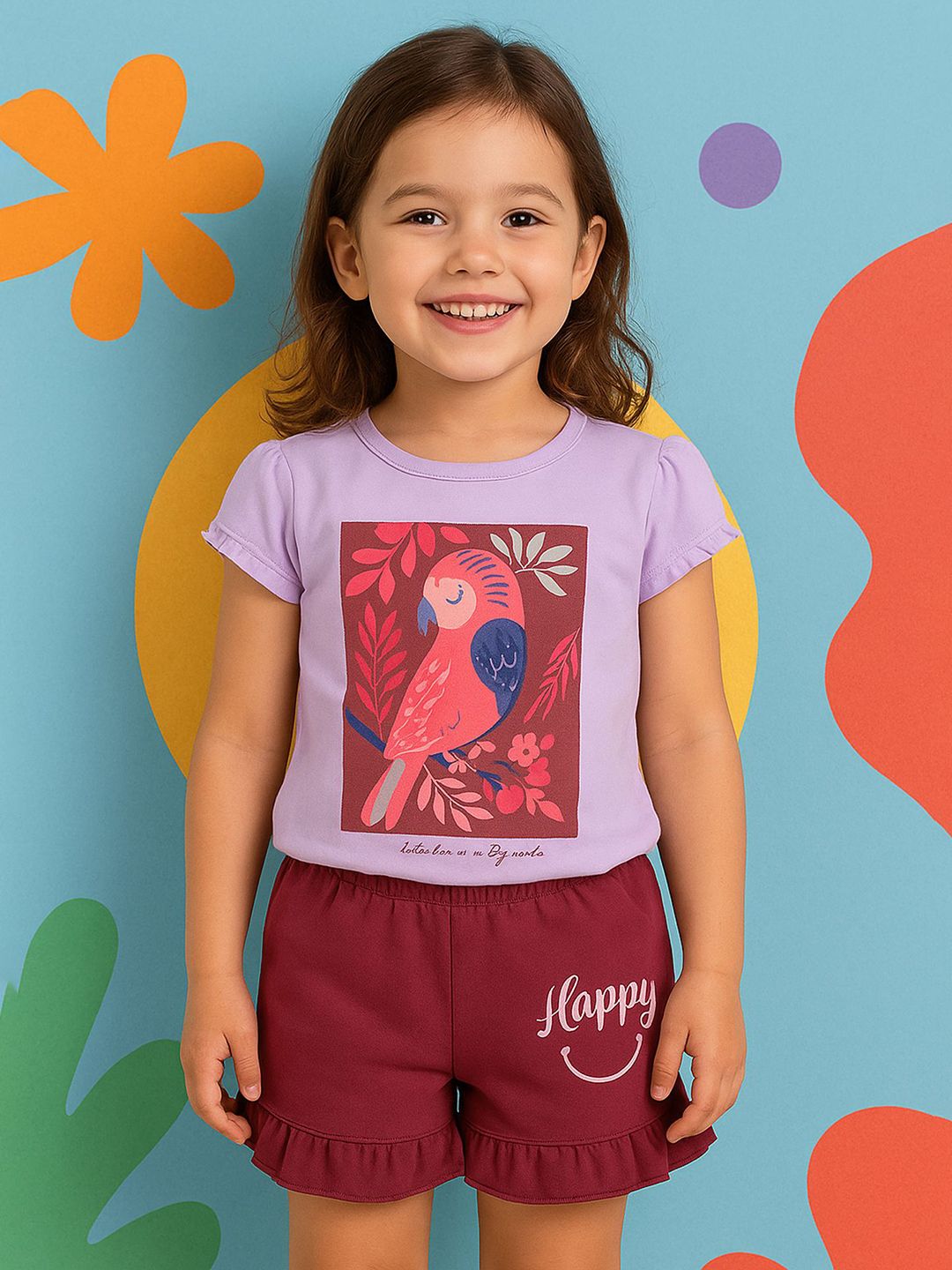 Zeal Girls Printed Top with Shorts-picture-44