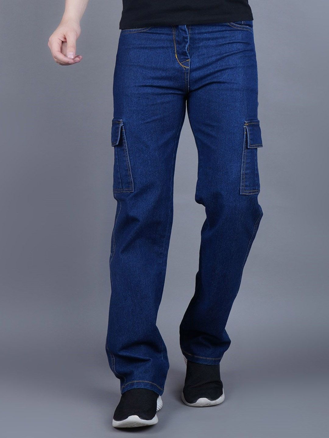 MaverIQ Men Classic Relaxed Fit Mid-Rise Stretchable Jeans-picture-17