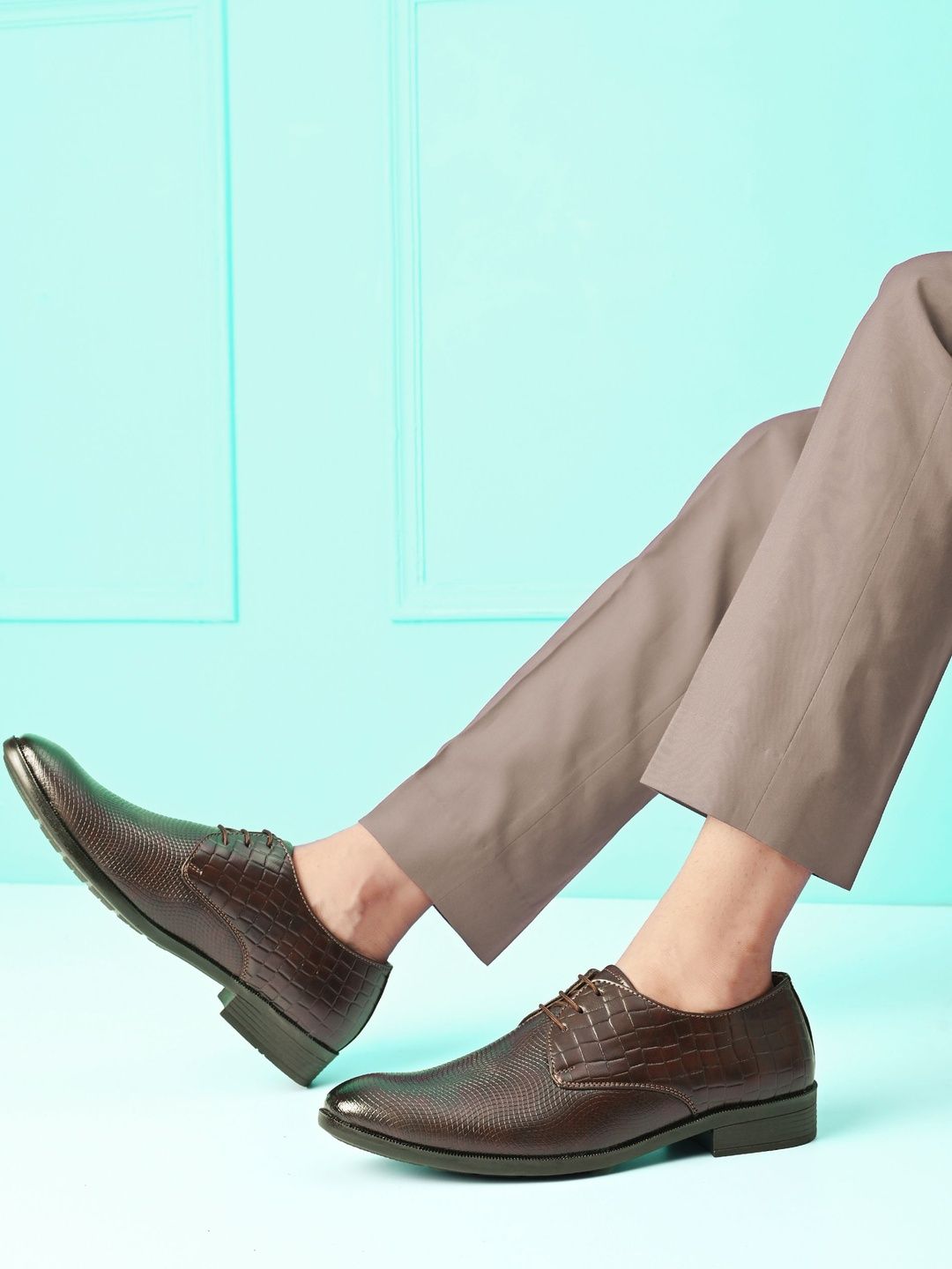 HERE&NOW Men Brown Formal Shoes-picture-38