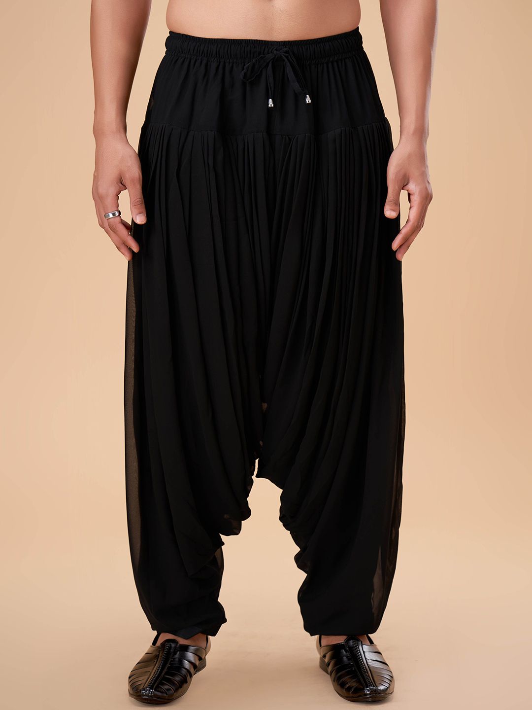 EKATVA ETHNIC Men Georgette Afghani Plain Bottom Dhoti Pants-picture-23