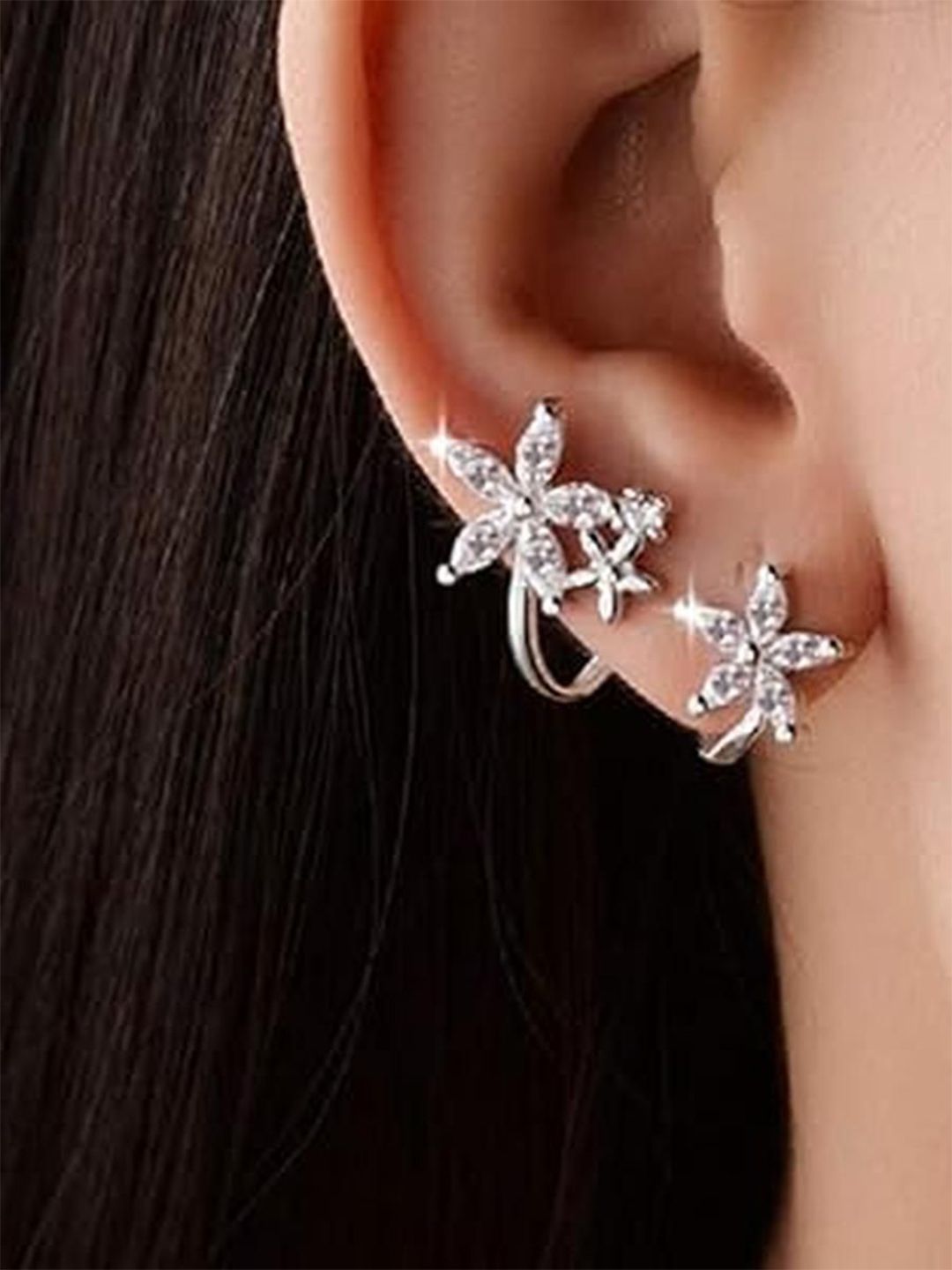 EL REGALO Artificial Stones Studded Floral Shaped Studs-image-47