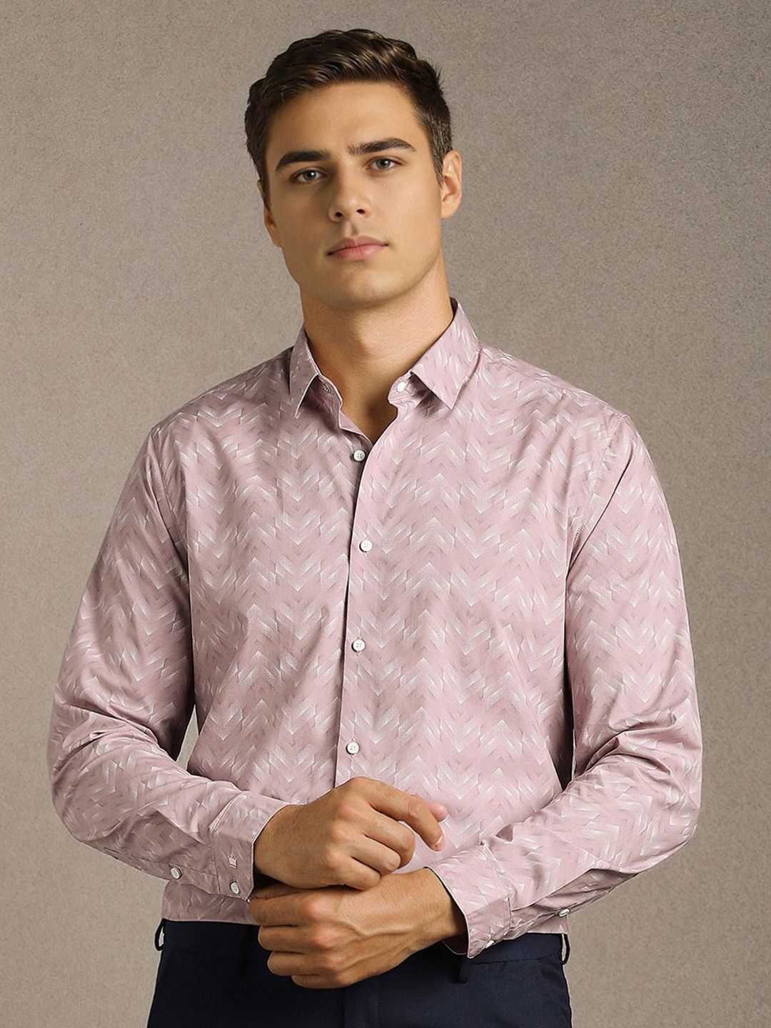 Louis Philippe Sport Men Slim Fit Geometric Printed Spread Collar Casual Shirt-picture-45