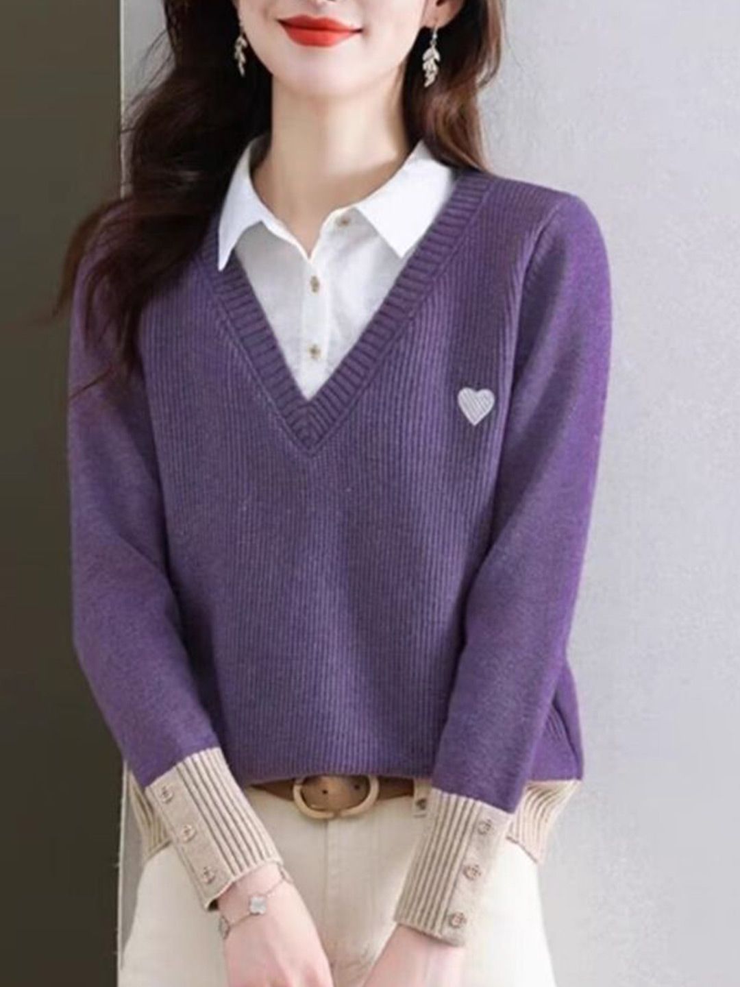 StyleCast Women V-Neck Pullover Sweater-picture-21