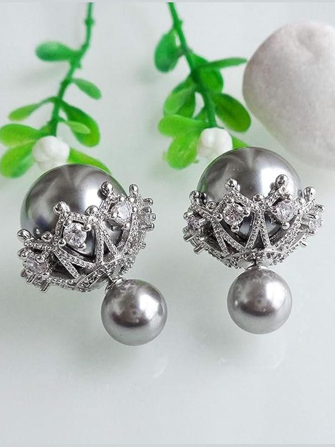 EL REGALO Artificial Stones Studded Spherical Shaped Studs-image-13