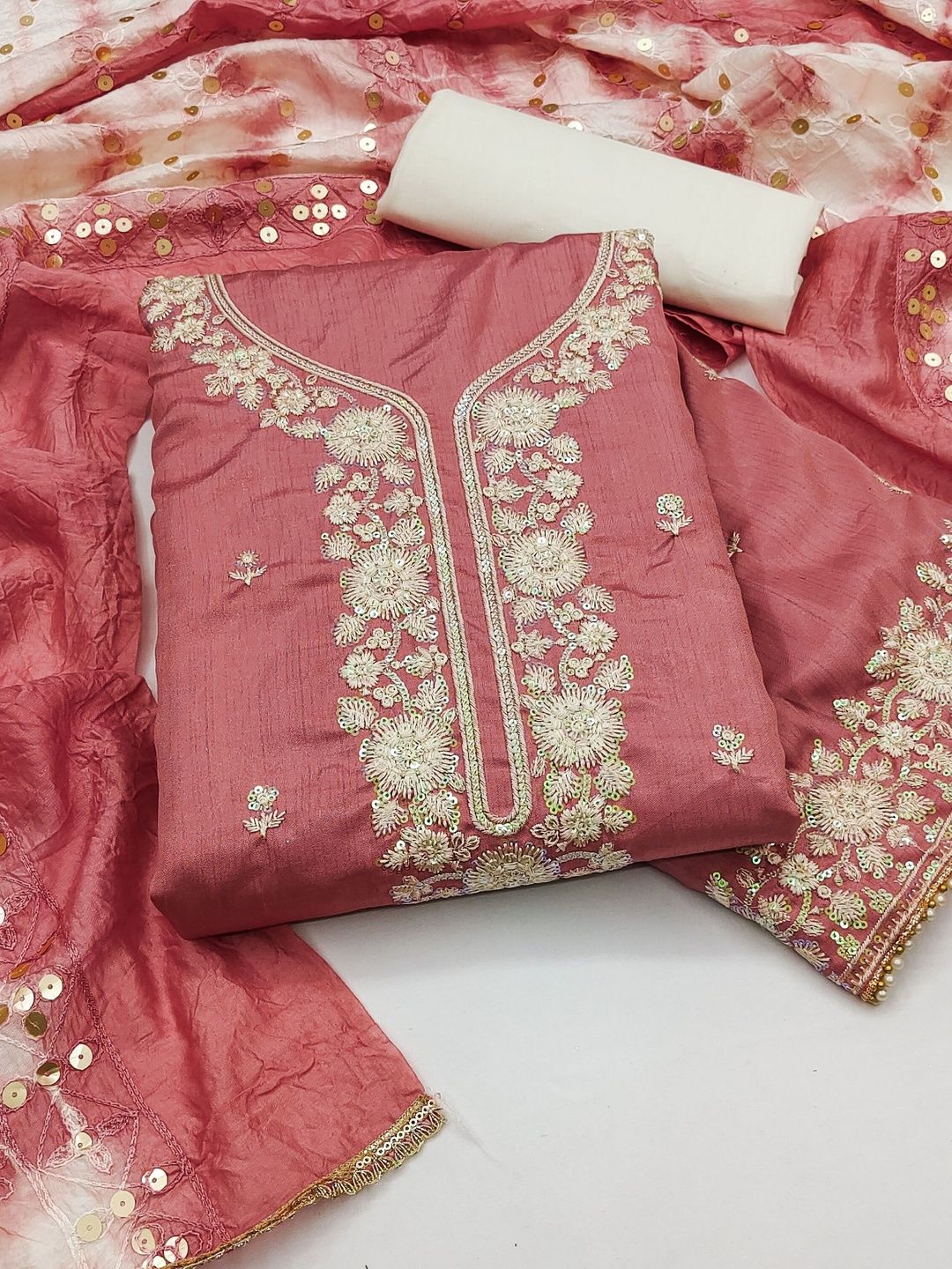 KALINI Floral Embroidered Unstitched Dress Material-picture-31