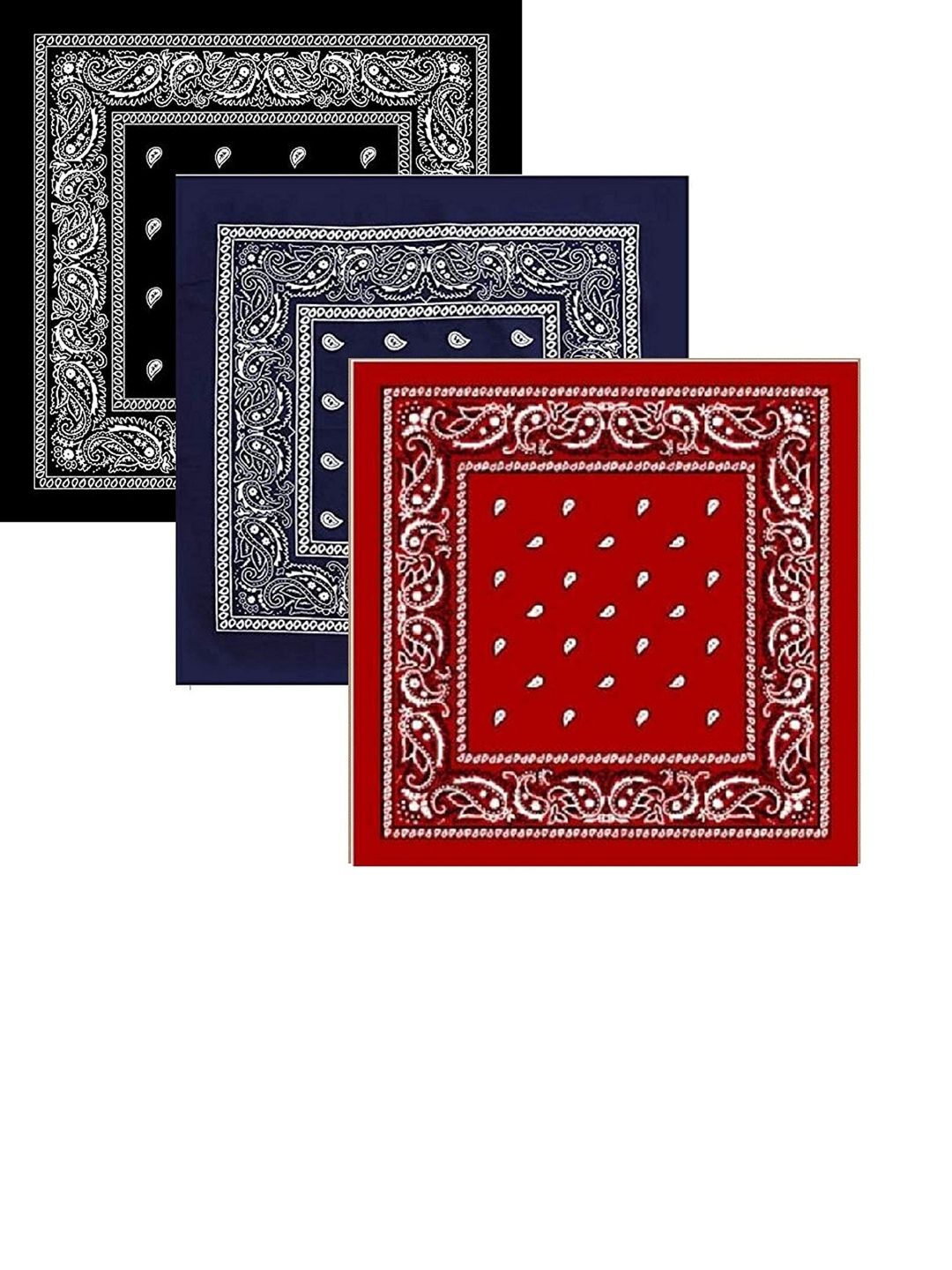 Navkar Crafts Unisex Pack Of 3 Printed Cotton Bandana Headbands-picture-26