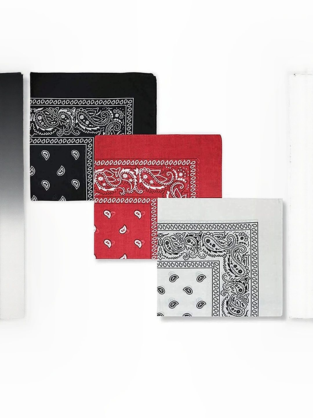 Navkar Crafts Unisex Pack of 3 Paisley Cotton Bandanas Headband-image-4