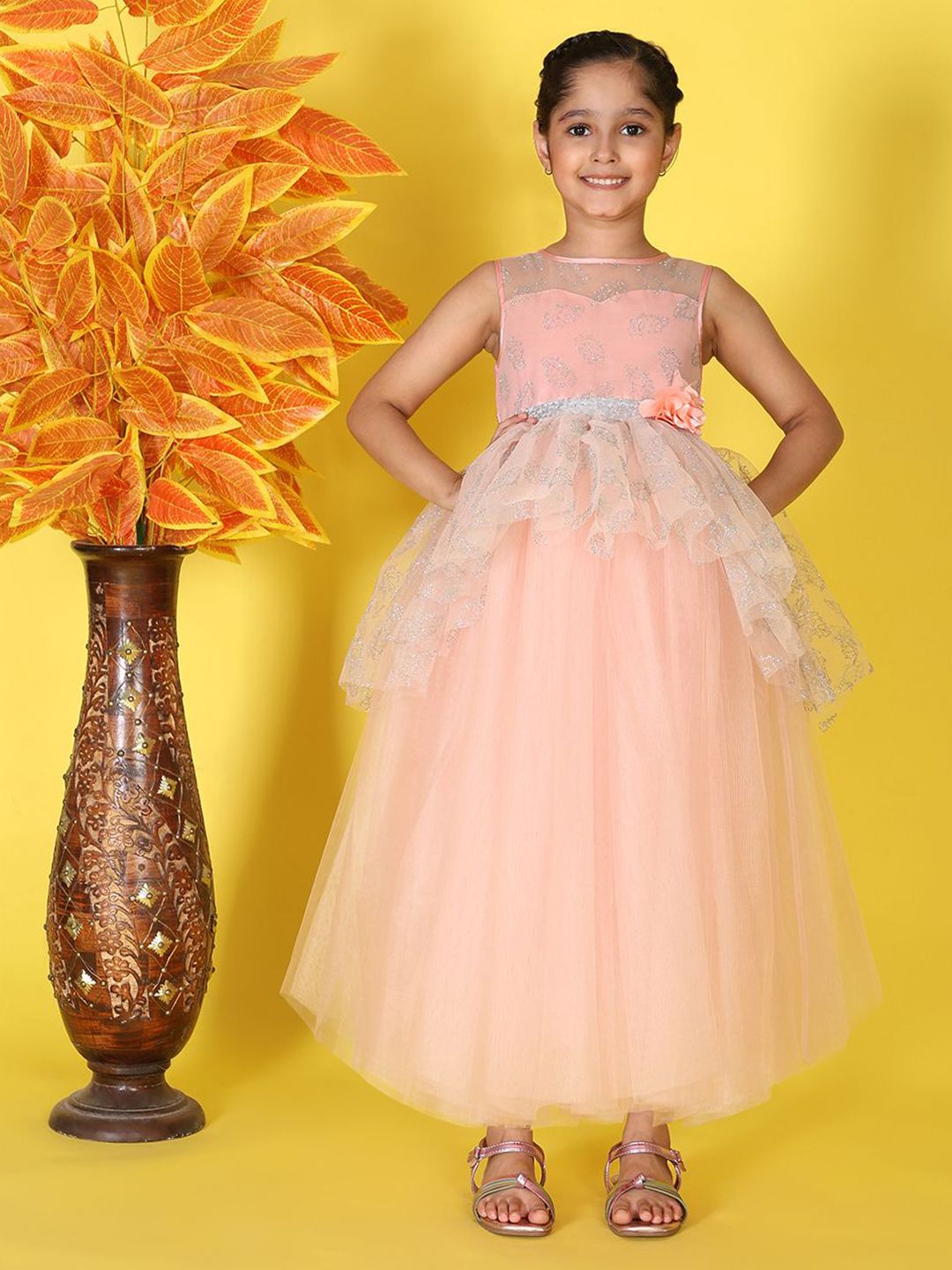 Toy Balloon kids Girls Net Fit & Flare Maxi Dress-picture-27