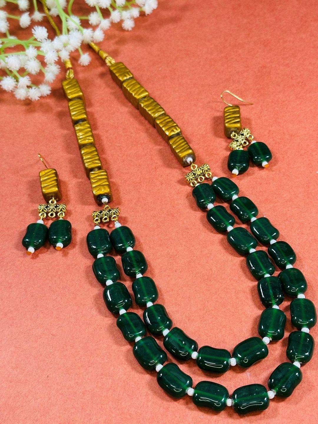 JN HANDICRAFT Women Green Jewellery Set-picture-28