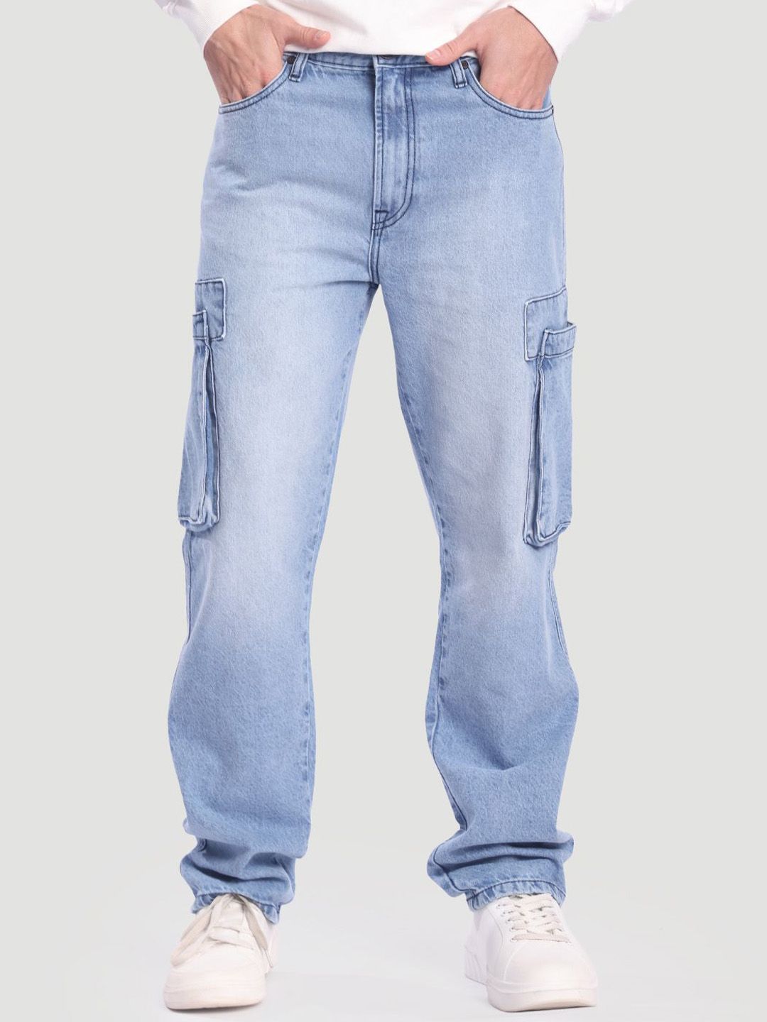 Bene Kleed Men Cotton Relaxed Fit Mid-Rise Light Fade Jeans-picture-10