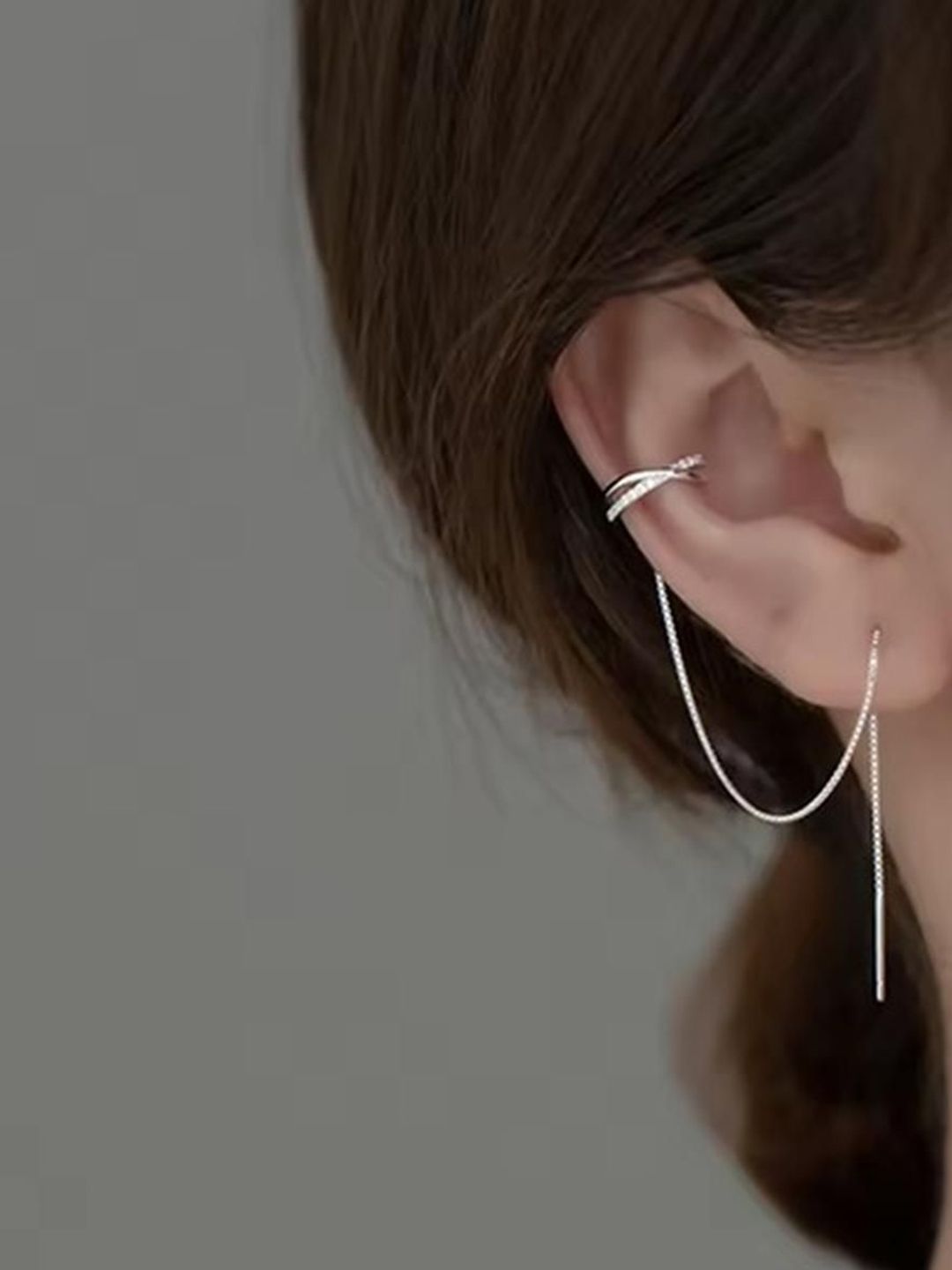 EL REGALO Artificial Stones Studded Semi Circular Shaped Ear Cuffs-image-45