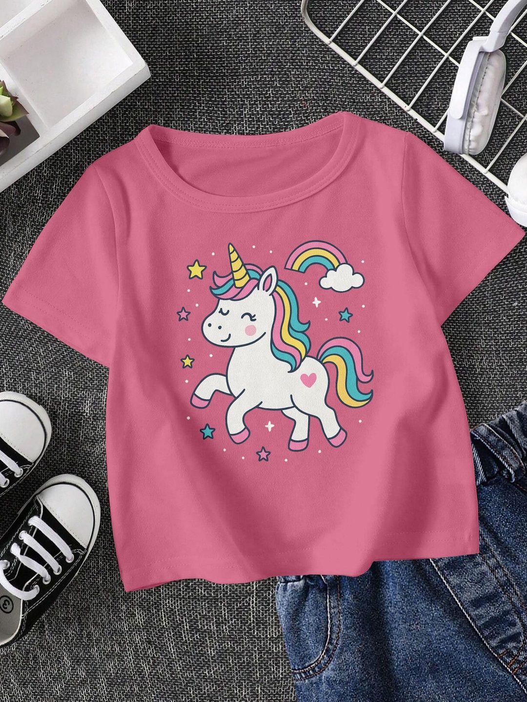 FIONAA TRENDZ Kids Unicorn Printed Cotton T-shirt-image-43