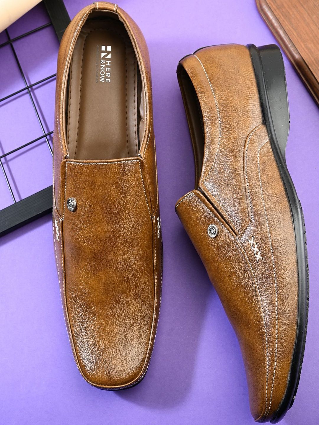 HERE&NOW Round Toe Formal Shoes-image-1