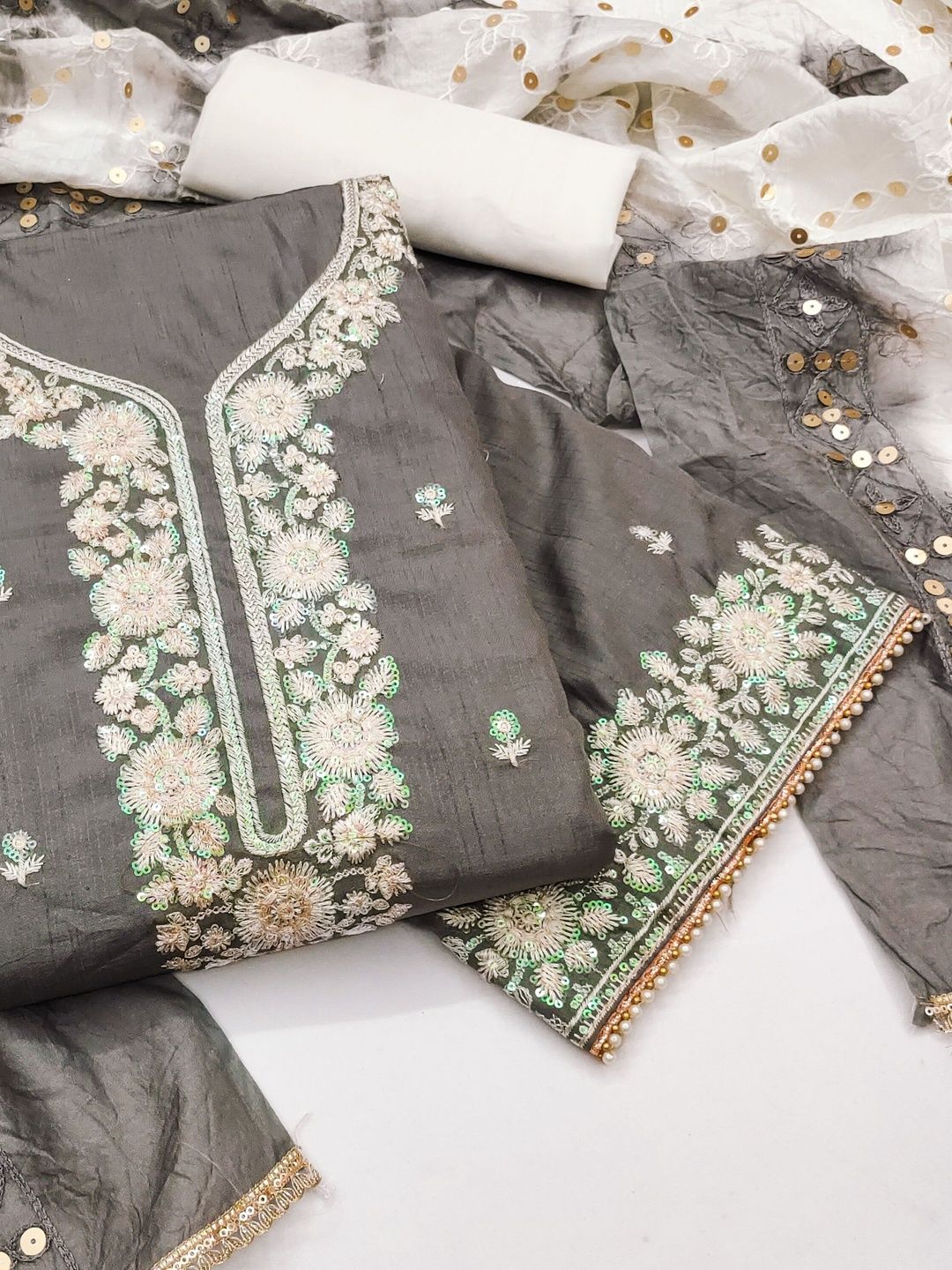 KALINI Floral Embroidered Unstitched Dress Material-picture-41