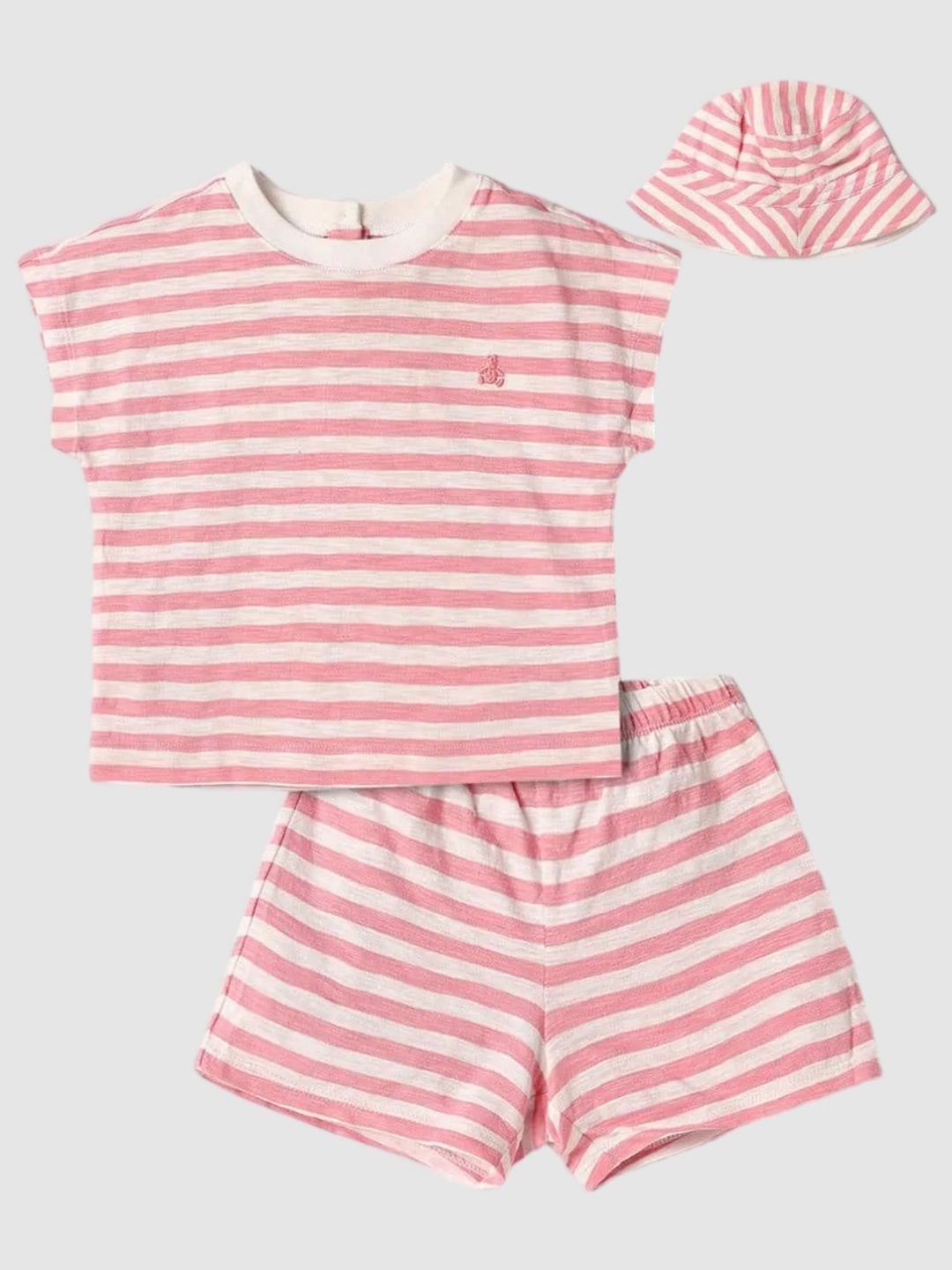 GAP Boys Striped Round Neck Pure Cotton Clothing Set