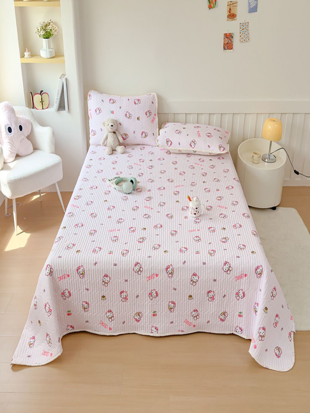 JC HOME Unisex Conversational Printed Double King Bed & Pillow Covers-image-27