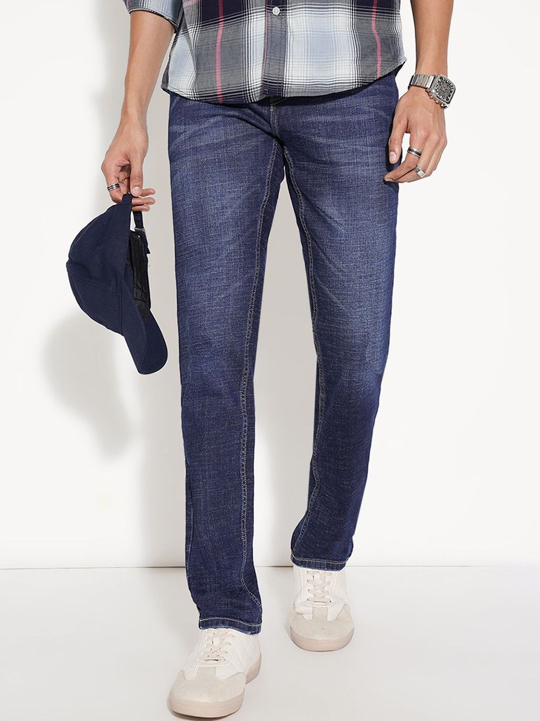 SF JEANS by Pantaloons Men Straight Fit Mid-Rise Light Fade Jeans-picture-16