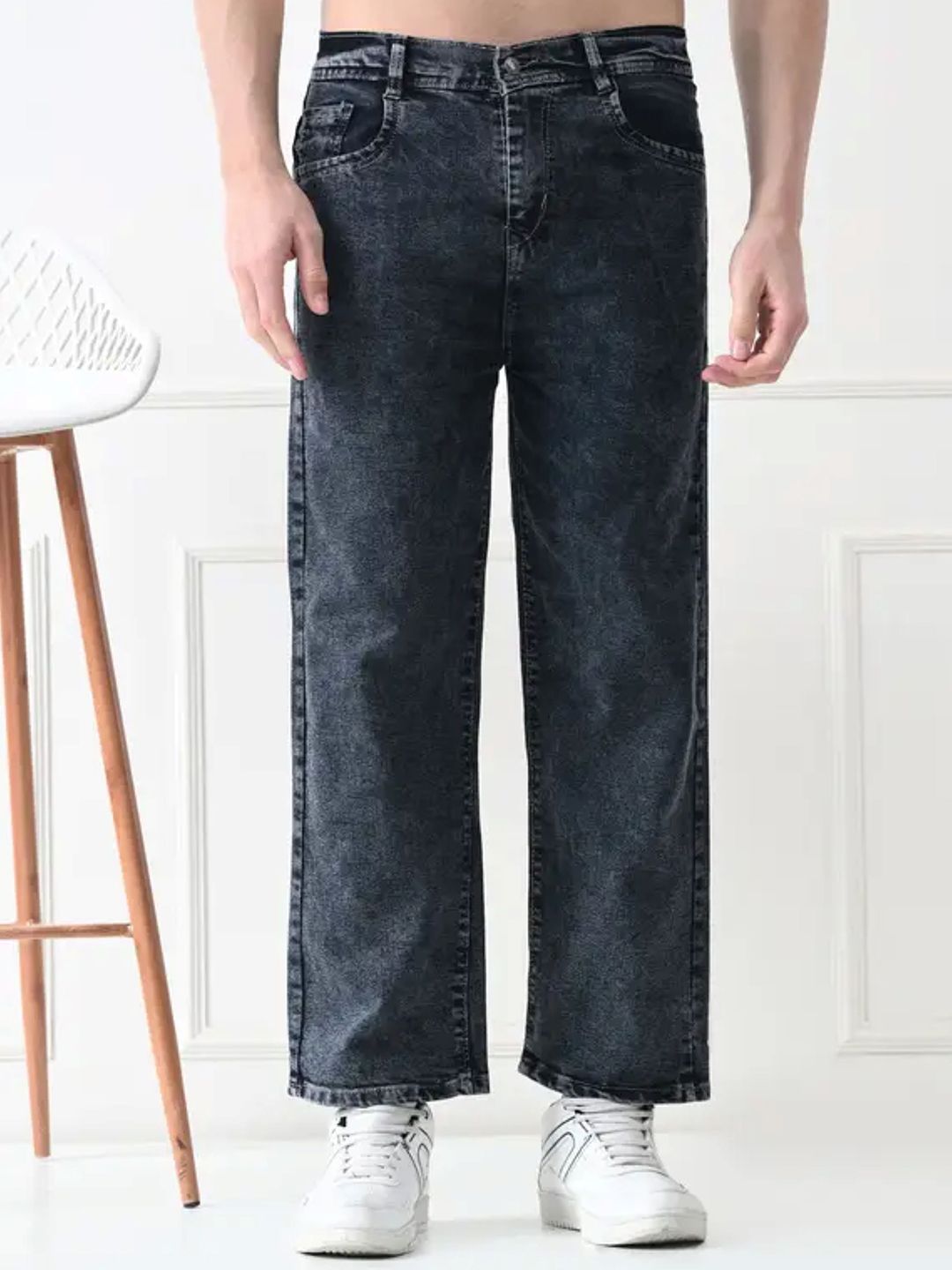 MaverIQ Men Classic Relaxed Fit Mid-Rise Stretchable Jeans-picture-12