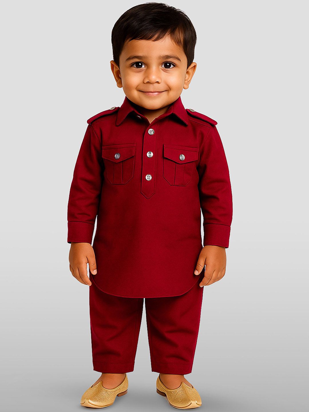 JBN Creation Boys Solid Kurta with Trousers-picture-26