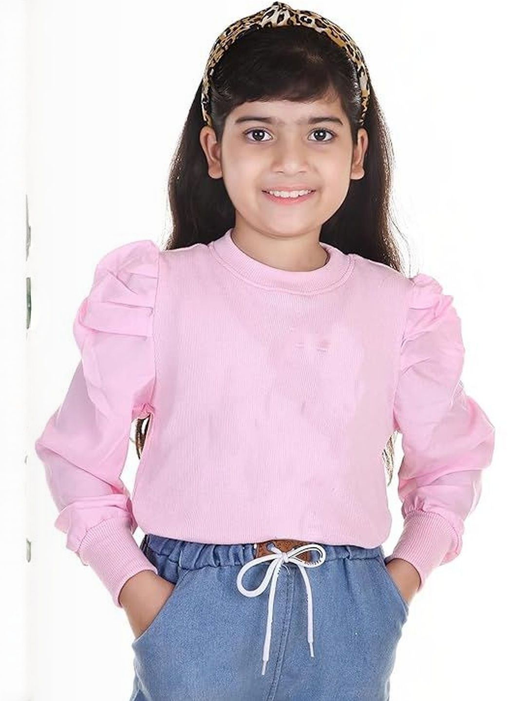 Aura Glam Girls Pack Of 2 Peach & Mustard Solid Tops-picture-10