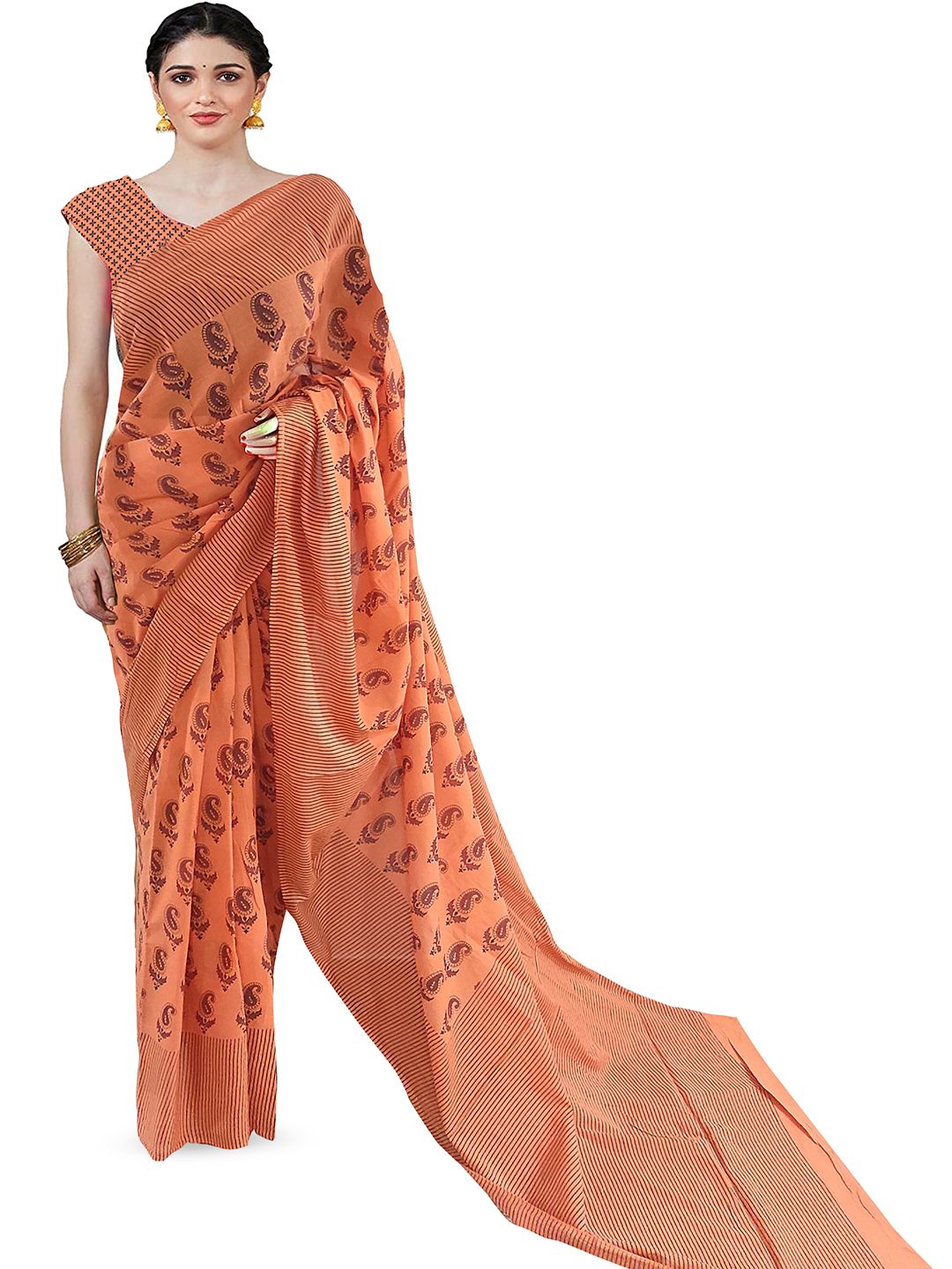 Craft Musium Ethnic Motifs Printed Pure Cotton Saree-picture-17