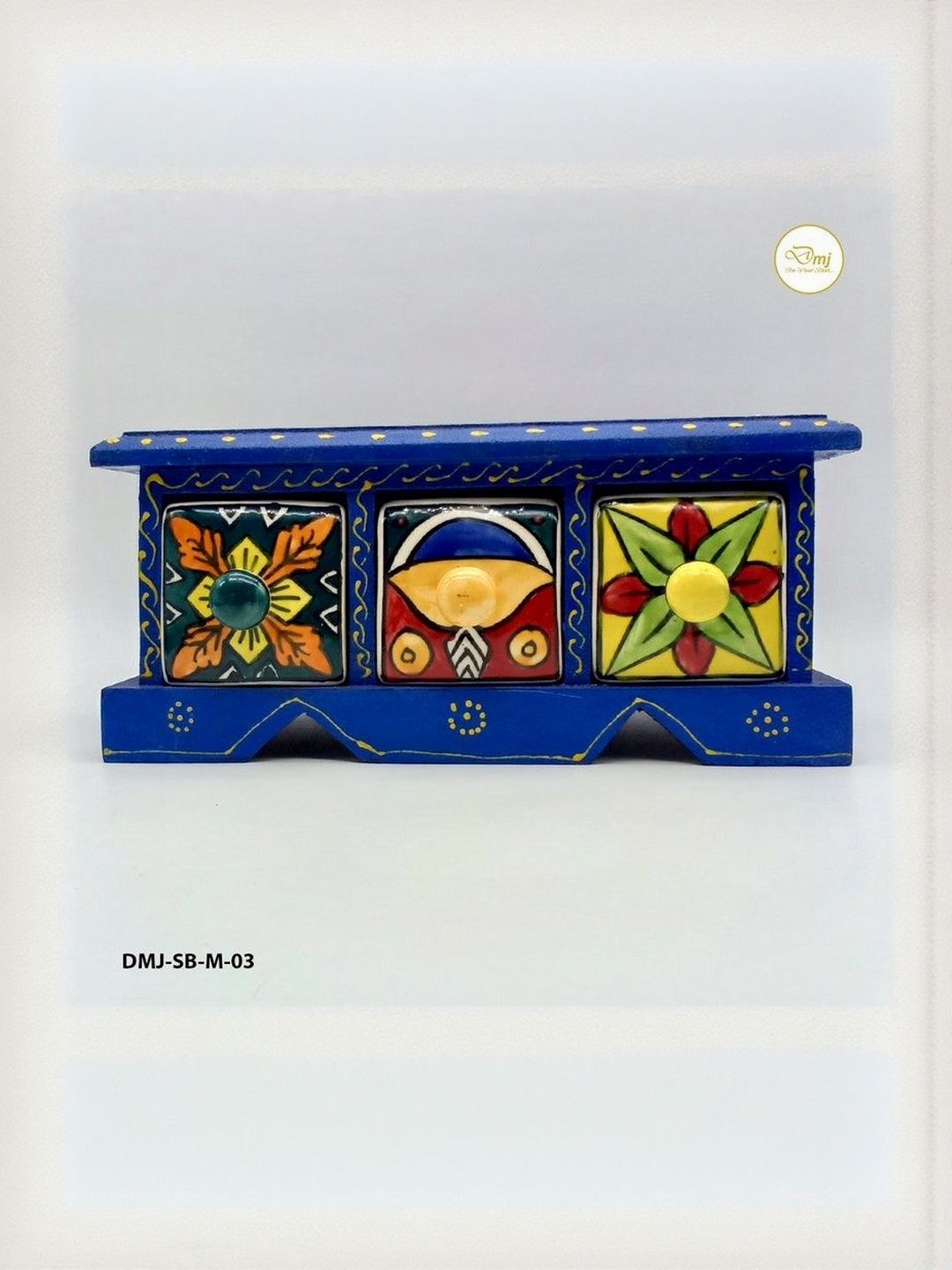 DIWAM HANDICRAFTS Decorative Multicolor Floral Pattern Decorative Mini Storage Box