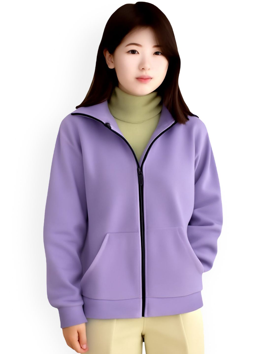 Kasendra Women Hooded Solid Bomber Jacket-picture-10