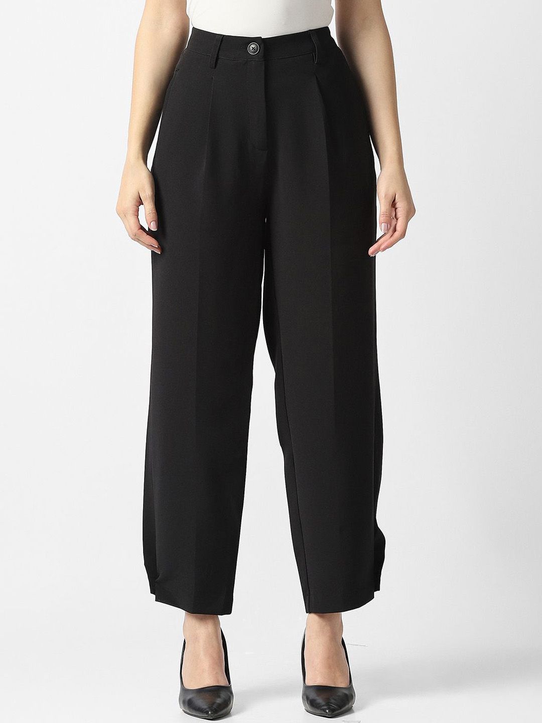 Van Heusen Woman Slim Fit Mid-Rise Pleated Trousers-picture-12