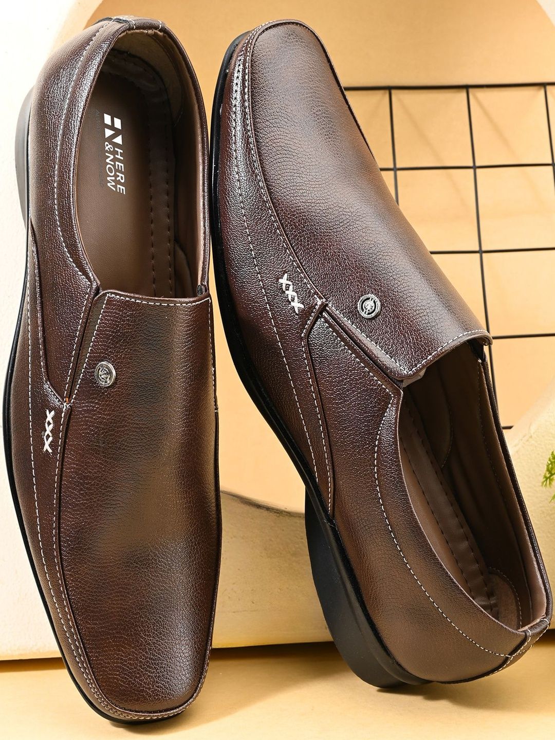 HERE&NOW Men Brown Formal Shoes-picture-41