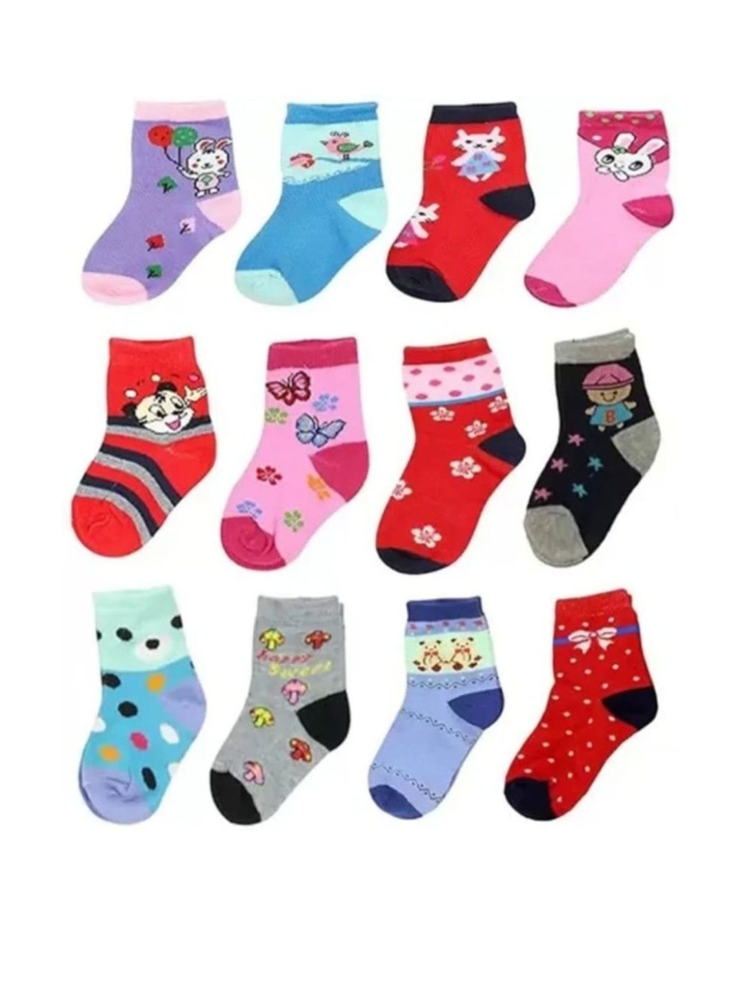 Akeeta Kids Pack of 12 Patterned Calf Length Socks-image-19