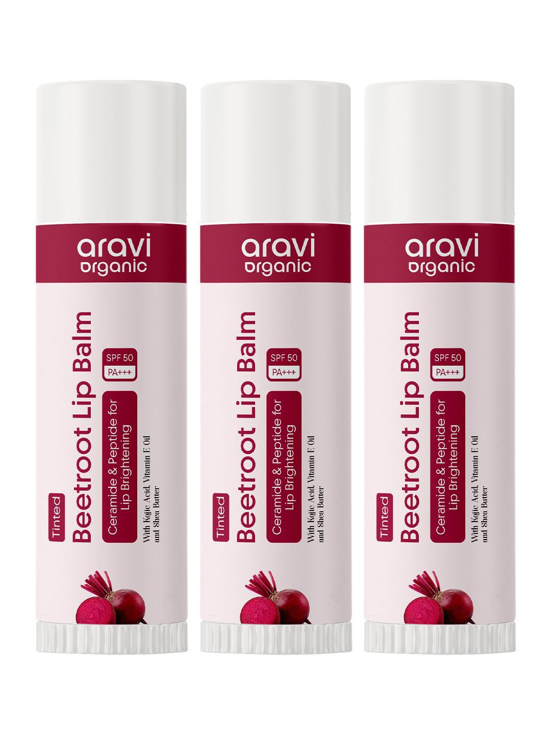 Aravi Organic Set Of 3 Beetroot Tinted Lip Balm- 15 g Each-image-24