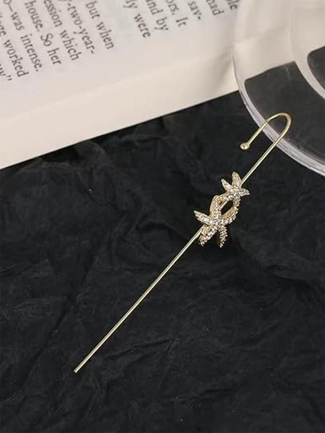 EL REGALO Artificial Stones Studded Floral Shaped Ear Cuffs-image-44