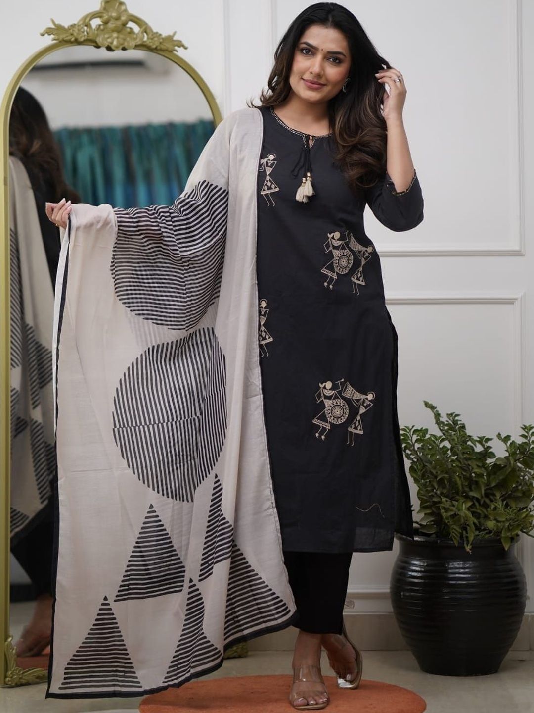 KALINI Embroidered Pure Silk Kurta Set-picture-11