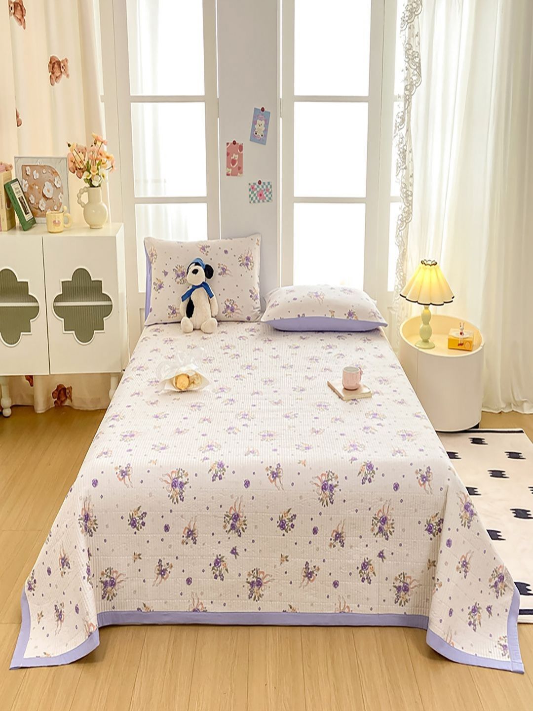 JC HOME 3-Pcs Printed Single Bed & Pillow Covers-picture-36