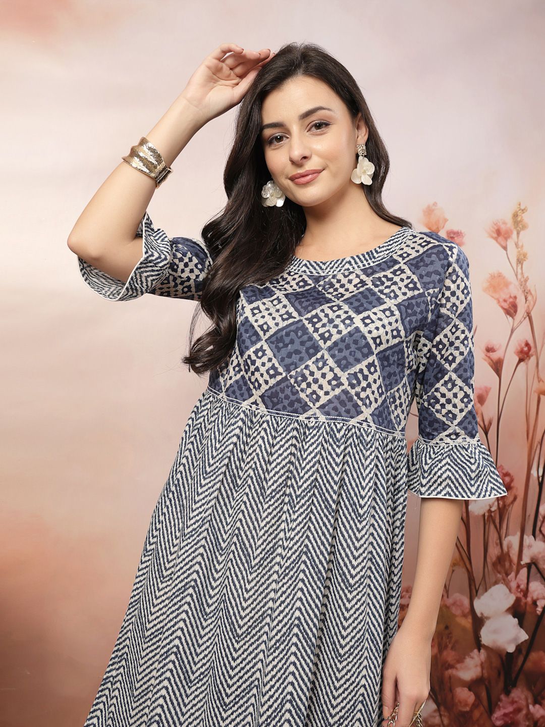 Anouk Rustic Women Printed Pure Cotton A-Line Dress-picture-16