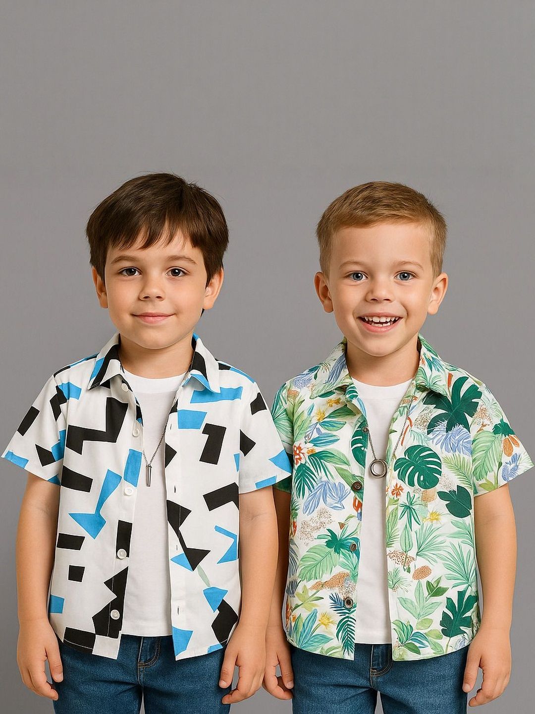 SHREE VANKIYA HANUMANJI FASHION Pack Of 2 Unisex Kids Casual Shirt-picture-39